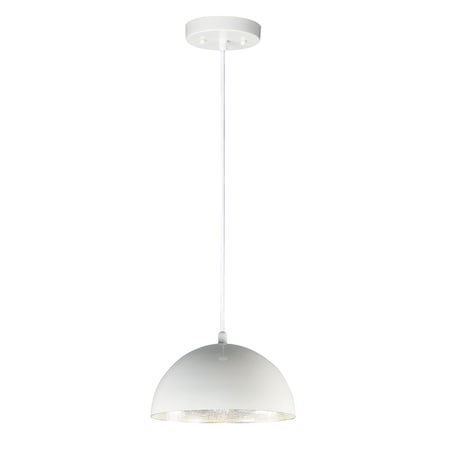 Et2 Hemisphere 1-Light 14" Wide Gloss White / Aluminum Pendant Light E24902-GWAL